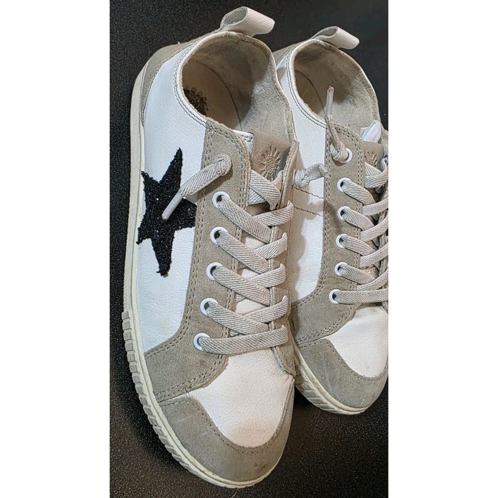 Yellowbox White Sneakers Dillan Women 8 White Beige Star Shoes Casual Goose EUC